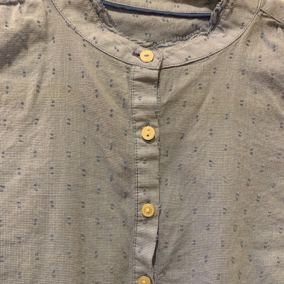 Talbots popover blouse, blue, size small - Picture 2 of 6